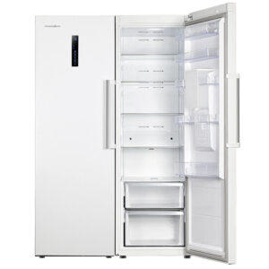 یخچال و فریزر دوقلو 40 فوت پاکشوما مدل RTRA-RTFA901iW (N2)، دارای نمایشگر و بدون برفک، با ارتفاع 187، پهنای 118 و عمق 73 سانتی‌متر، میزان مصرف انرژی A+، دارای 5 طبقه در یخچال و 4 کشو در فریزر، دارای سیستم نوفراست - تصویر 2